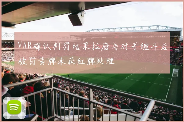 VAR确认判罚结果拉唐与对手缠斗后被罚黄牌未获红牌处理